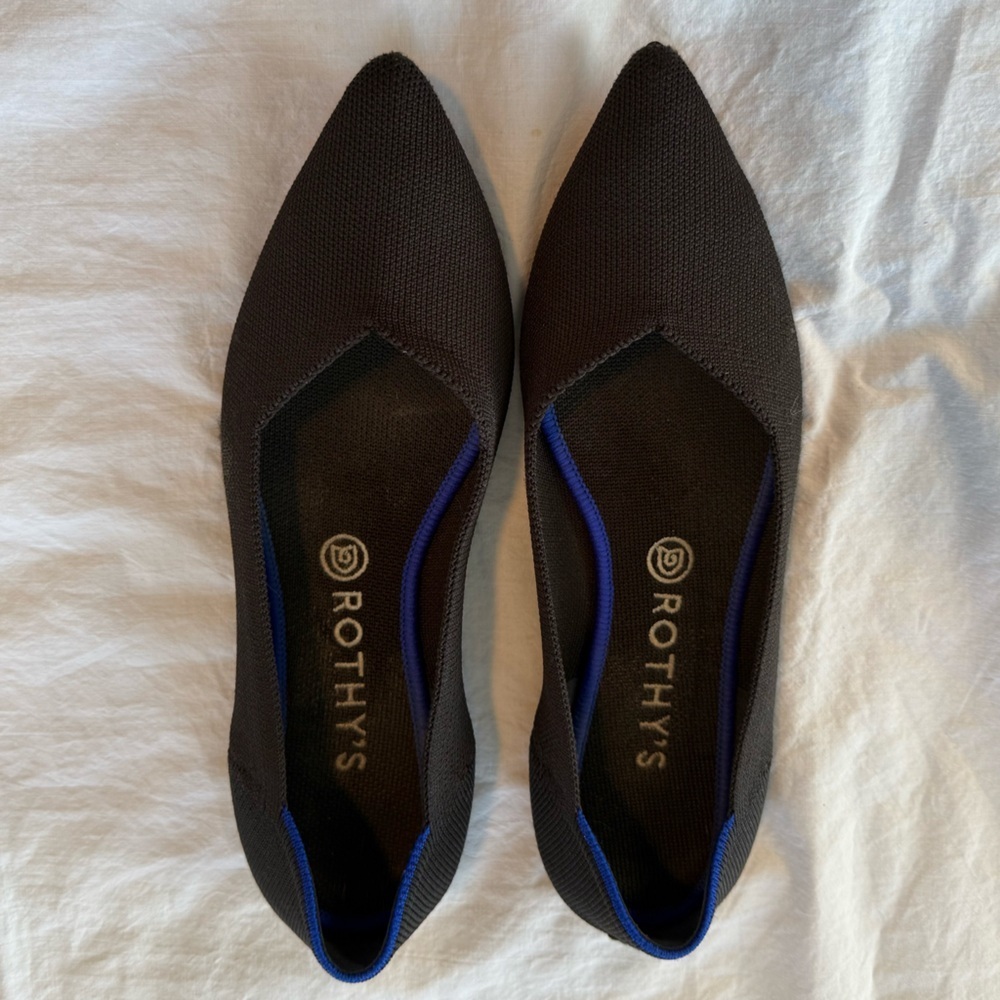 Rothy's Women's Black Pointed Toe Flats, Size 10.5, Offers Welcome
